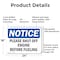 Signmission Please Shut Off Engine Before Fueling, 24 in W x Rectangle, Aluminum OS-2PACK-NS-A-1824-L-17587 - alternate 3